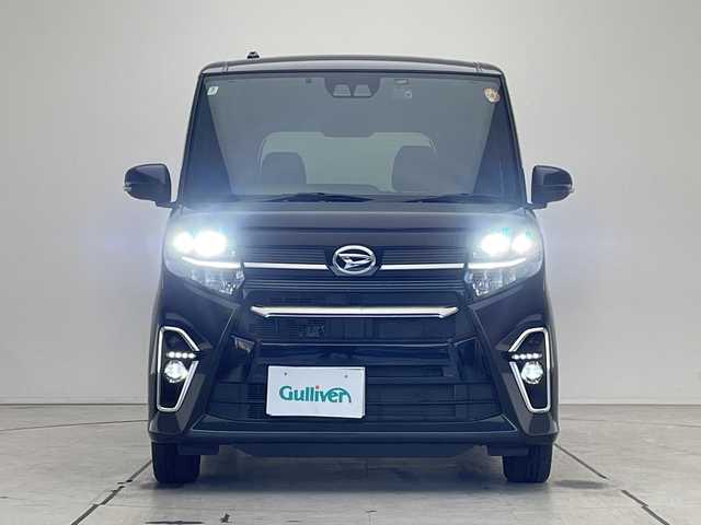 ダイハツ タント カスタム X 愛知県 2022(令4)年 2.7万km ブラックマイカメタリック 純正9型ディスプレイオーディオ　ナビ機能なし/両側パワースライドドア/シートヒーター/バックカメラ/コーナーセンサー/純正アルミホイール/LEDヘッドライト/オートマチックハイビーム/ドライブレコーダー/ETC/衝突軽減システム/フルセグ/Bluetooth/ステアリングスイッチ/スマートキー/プッシュスタート