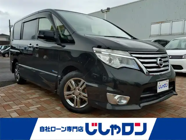 日産 セレナ HWS S HV Vセレ +Sefty Aセーフ 新潟県 2015(平27)年 10.7万km ダイヤモンドブラック (株)IDOMが運営する【じしゃロン新潟店】の自社ローン専用車両になります。/こちらは現金またはオートローンご利用時の価格です。自社ローンご希望の方は別途その旨お申付け下さい/純正SDナビ/FM/AM/CD/DVD/フルセグTV視聴可能/Bluetooth/AUX接続可能/全方位カメラ/ETC/純正フリップダウンモニター/プッシュスタート/両側パワースライドドア/エマージェンシーブレーキ/レーンキープアシスト/横滑り防止装置/電動格納ウィンカーミラー/前後コーナーセンサー/純正フロアマット/スマートキー/取扱説明書