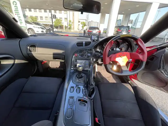 マツダ ＲＸ－７ Type R 岡山県 1992(平4)年 4.3万km ビンテージレッド 登録時走行距離43.015km/社外ナビ：NX501/（FM/AM/DISC/Bluetooth）/バックカメラ/ETC/純正16インチアルミホイール/純正リアスポイラー/mono comandoステアリング/DO.ENGINEERINGマフラー/HKSターボタイマー/GPS&レーダー探知機:GWR3sd/ロータリーエンジン/シーケンシャルツインターボ/リトラクダブルヘッドライト/5MT