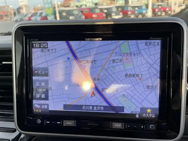 スズキ スペーシア カスタム HYBRID XS 石川県 2018(平30)年 5.9万km アクティブイエロー/ブラック2トーンルーフ 純正8型ナビ/フルセグTV/バックカメラ/LEDヘッドライト/ドライブレコーダー/両側パワースライドドア/スマートキー/プッシュスタート/電動ミラー/ハーフレザーシート/ベンチシート/オートライト/コーナーセンサー/衝突軽減ブレーキ