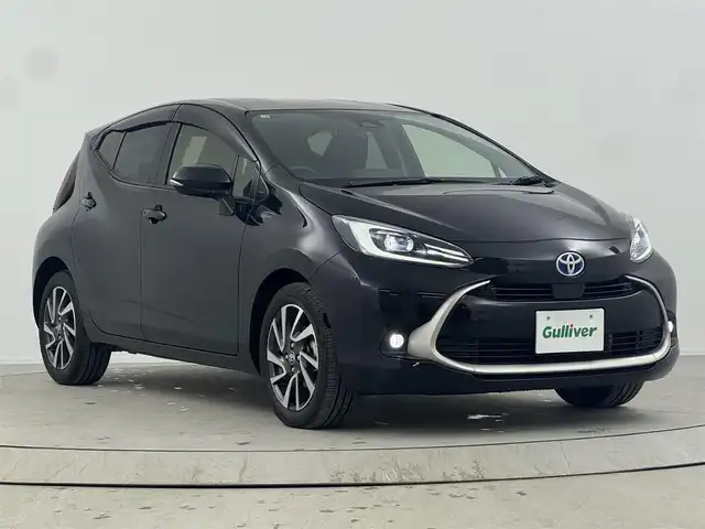 トヨタ アクア Z 熊本県 2021(令3)年 4.4万km ブラックマイカ ディスプレイオーディオ/Bluetooth/オートライト/LEDヘッドライト/バックカメラ/レーダークルーズコントロール/革巻きステアリング/AC100V/nanoeX/電動格納ミラー/プッシュスタート/スマートキー/純正フロアマット/純正ドアバイザー/前後クリアランスソナー/オートマチックハイビーム/衝突被害軽減システム
