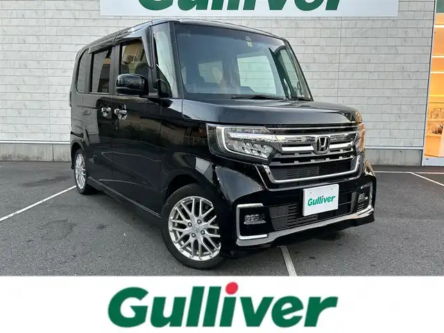 ホンダ Ｎ ＢＯＸ カスタム L ターボ 静岡県 2022(令4)年 2.4万km クリスタルブラックパール ワンオーナー　/・純正8インチナビ　/・フルセグTV /・Bluetooth接続　/・DVD再生　/・USB入力端子　/ホンダセンシング　/両側パワスラ　/プッシュスタート　/スマートキー　/スペアキー/電動パーキングブレーキ/オートブレーキホールド/ベンチシート/ハーフレザー/前席シートH　/ETC2.0　/前後ドラレコ/取扱説明書/保証書