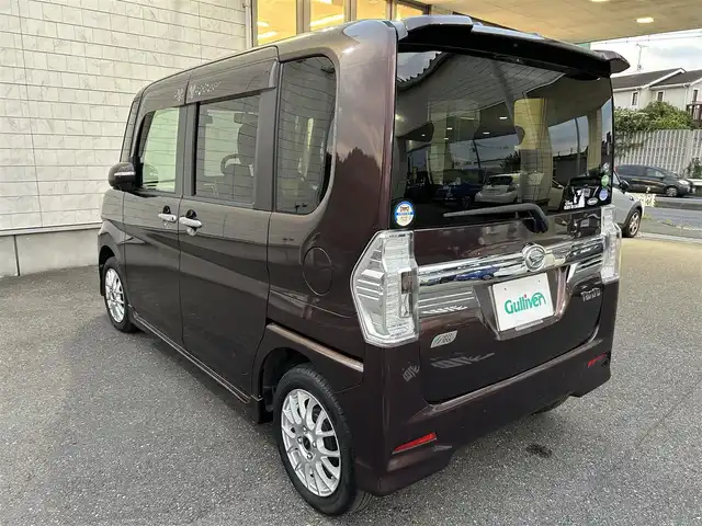 ダイハツ タント カスタム X 埼玉県 2013(平25)年 5.9万km プラムブラウンクリスタルマイカ フルタイム4WD/グリルイルミネーション/片側パワースライドドア/ETC/前方ドライブレコーダー　HDR-101/オートLEDライト/フォグランプ/シガーソケット/純正フロアマット/純正ドアバイザー/社外14インチAW/アイドリングストップ/車両/ナビ取扱説明書/保証書