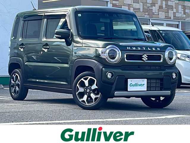スズキ ハスラー HYBRID X 徳島県 2021(令3)年 1.2万km クールカーキPM 純正9型メモリナビ/（DISC/USB/ラジオ/BT/フルセグ）/全方位カメラ/スズキセーフティサポート/コーナーセンサー/前席シートヒーター/ビルトインETC/アイドリングストップ/LEDヘッドライト/フォグライト/電動格納ミラー/ドアバイザー/純正15インチアルミホイール