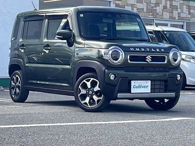 スズキ ハスラー HYBRID X 徳島県 2021(令3)年 1.2万km クールカーキPM 純正9型メモリナビ/（DISC/USB/ラジオ/BT/フルセグ）/全方位カメラ/スズキセーフティサポート/コーナーセンサー/前席シートヒーター/ビルトインETC/アイドリングストップ/LEDヘッドライト/フォグライト/電動格納ミラー/ドアバイザー/純正15インチアルミホイール