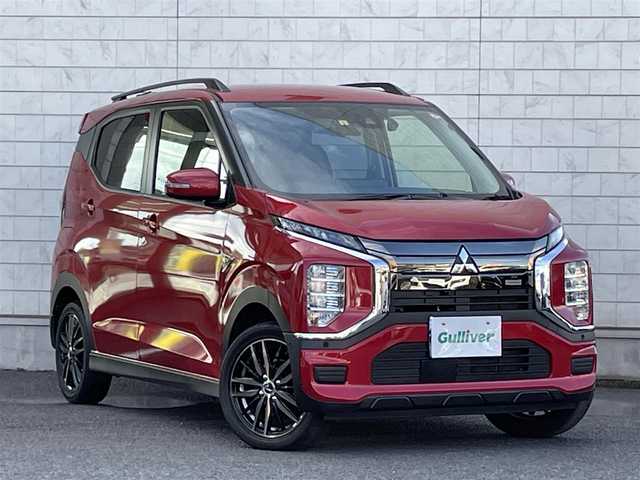 三菱 ｅＫクロス ＥＶ G 大分県 2023(令5)年 3.2万km レッドメタリック ワンオーナー/社外9インチメモリナビ MDV-M909HDL/　　【フルセグ/DVD/BTオーディオ】/全方位カメラ/社外15インチアルミホール/衝突被害軽減システム/イノベーティブペダル オペレーションモード/車線逸脱防止支援機能/電動パーキングブレーキ/ブレーキオートホールド/前後クリアランスソナー/デジタルインナーミラー/ドライブレコーダー/ETC2.0/LEDヘッドライト/オートライト/ヘッドライトレベライザー/レザーステアリング/ハンドルヒーター/チルトステアリング/ステアリングリモコン/前席シートヒーター/運転席シートリフター/エンジンプッシュスタート/ウインカーミラー/リアプライバシーガラス/フロアマット/電動格納ミラー/サイド＆Wエアバッグ/ABS/スマートキー×2/保証書/車両取説/ナビ取説