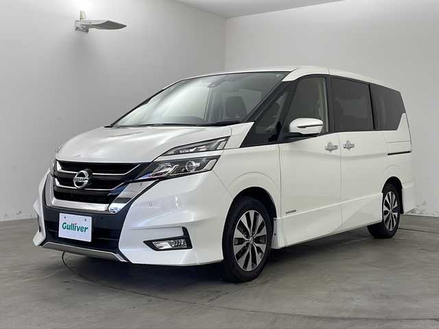 日産 セレナ ハイウェイスターVセレクションⅡ 兵庫県 2018(平30)年 7.2万km ブリリアントホワイトパール ・セーフティパックB/・カーテンエアバッグシステム/・踏み間違い衝突防止アシスト/・インテリジェント パーキングアシスト（駐車支援システム）/・標識検知機能/・インテリジェント アラウンドビューモニター/・インテリジェント DA（ふらつき警報）/・フロント&バックソナー/・インテリジェント ルームミラー/・電動パーキングブレーキ/・オートブレーキホールド/・プロパイロット/・インテリジェント LI (車線逸脱防止支援システム)/・ヒーター付ドアミラー/・ステアリングスイッチ/・エマージェンシーブレーキ/・ハイビームアシスト/・社外ナビ/CD/DVD/BT/・ETC/・両側パワースライドドア/・社外ドライブレコーダー/・革巻きステアリング/・フォグランプ/・純正ドライブレコーダー/・インテリジェントキー/・プッシュスタート/・フロアマット/・純正16インチアルミホイール