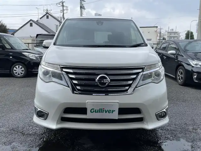 日産 セレナ HWS S HV Vセレ +Sefty 神奈川県 2015(平27)年 7万km ブリリアントホワイトパール 純正メモリナビ/フルセグ/Bluetooth/USB/DVD/CD/バックカメラ/ETC/クルーズコントロール/両側パワースライドドア/純正フロアマット/オートライト/横滑り防止装置/衝突軽減システム/保証書/取扱説明書/スペアキー×１