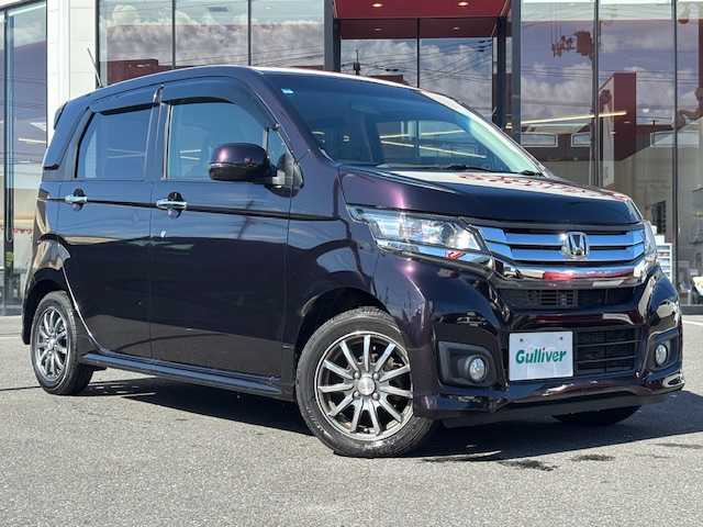 ホンダ Ｎ ＷＧＮ カスタム G L SSクールPKG 宮城県 2015(平27)年 2.6万km プレミアムベルベットパープル・パール 登録時走行距離 25301km/SDナビ/ワンセグTV/CD/DVD/Bluetooth/クルーズコントロール/ベンチシート/横滑り防止装置/ステアリングリモコン/オートライト/プッシュスタート/スマートキー/純正フロアマット/電動格納ミラー/LEDライト/純正アルミ