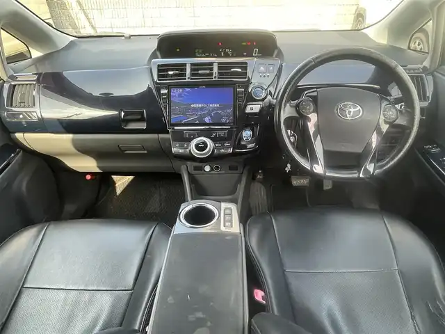 トヨタ プリウス α S 島根県 2012(平24)年 14.7万km ブラック アルパイン製９型メモリナビ　/フルセグＴＶ　/ＤＶＤ再生　/Ｂｌｕｅｔｏｏｔｈ接続　/フリップダウンモニター/ＥＴＣ　/バックカメラ　　/アイドリングストップ　/スマートキー　/プッシュスタート