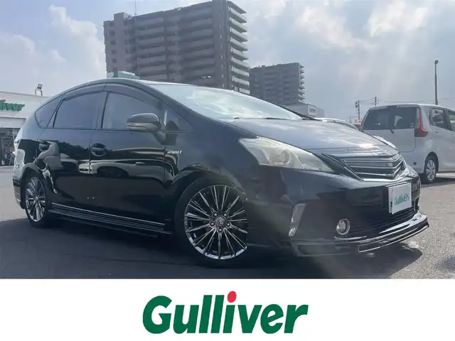 トヨタ プリウス α S 島根県 2012(平24)年 14.7万km ブラック アルパイン製９型メモリナビ　/フルセグＴＶ　/ＤＶＤ再生　/Ｂｌｕｅｔｏｏｔｈ接続　/フリップダウンモニター/ＥＴＣ　/バックカメラ　　/アイドリングストップ　/スマートキー　/プッシュスタート