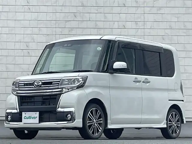 ダイハツ タント カスタム RS SA Ⅲ 岩手県 2017(平29)年 4.5万km パールホワイトⅢ 4WDターボ/ワンオーナー/社外９型ＳＤナビ/フルセグＴＶ/純正ＡＷ冬タイヤ積込/両側パワースライドドア/バックカメラ/コーナーセンサー/衝突軽減システム/オートハイビーム/フォグライト/ドラレコ/ＥＴＣ/シートヒーター/スペアキー/純正エンスタ/禁煙車