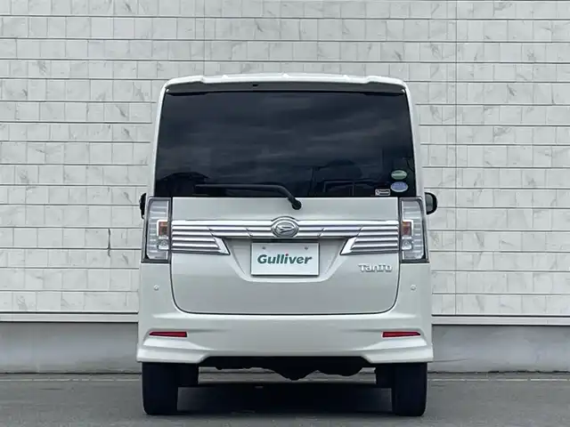 ダイハツ タント カスタム RS SA Ⅲ 岩手県 2017(平29)年 4.5万km パールホワイトⅢ 4WDターボ/ワンオーナー/社外９型ＳＤナビ/フルセグＴＶ/純正ＡＷ冬タイヤ積込/両側パワースライドドア/バックカメラ/コーナーセンサー/衝突軽減システム/オートハイビーム/フォグライト/ドラレコ/ＥＴＣ/シートヒーター/スペアキー/純正エンスタ/禁煙車