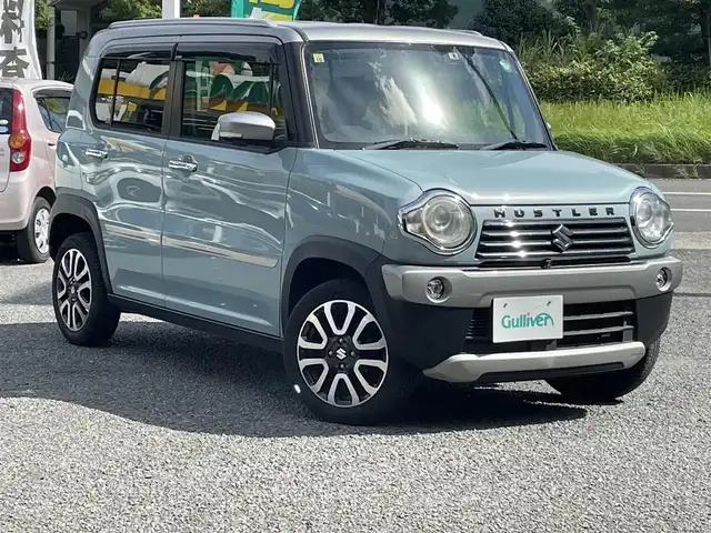 スズキ ハスラー Jスタイル Ⅲ 宮城県 2018(平30)年 9.2万km オフブルーメタリック/スチールシルバー2トーン 全方位モニター用カメラパッケージ/・全方位モニター/・USBソケット/＝＝＝/デュアルカメラブレーキサポート/誤発進抑制機能/車線逸脱警報機能/ふらつき警報機能/先行車発進お知らせ機能/ディーラーop 8インチナビ/・フルセグ・DVD・CD・SD・USB・Bluetooth/ビルトインETC/ナビ連動フロントドライブレコーダー/革巻きステアリング/ステアリングリモコン/ハーフレザー調シート/前席シートヒーター/社外HIDバルブ/フォグランプ/純正15インチアルミ/純正フロアマット/純正ドアバイザー/保証書/取扱説明書/スマートキー×2