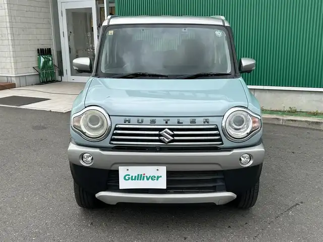 スズキ ハスラー Jスタイル Ⅲ 宮城県 2018(平30)年 9.2万km オフブルーメタリック/スチールシルバー2トーン 全方位モニター用カメラパッケージ/・全方位モニター/・USBソケット/＝＝＝/デュアルカメラブレーキサポート/誤発進抑制機能/車線逸脱警報機能/ふらつき警報機能/先行車発進お知らせ機能/ディーラーop 8インチナビ/・フルセグ・DVD・CD・SD・USB・Bluetooth/ビルトインETC/ナビ連動フロントドライブレコーダー/革巻きステアリング/ステアリングリモコン/ハーフレザー調シート/前席シートヒーター/社外HIDバルブ/フォグランプ/純正15インチアルミ/純正フロアマット/純正ドアバイザー/保証書/取扱説明書/スマートキー×2
