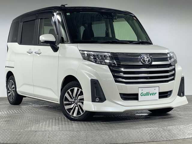 トヨタ ルーミー カスタムG 神奈川県 2020(令2)年 3.7万km ブラックマイカメタリック/パールホワイト2トーン 純正7型SDナビ/両側パワースライドドア/車線逸脱警報/アイドリングストップ/純正フロアマット/LEDヘッドライト/AM/FM/フルセグテレビ/BT/SD/CD/DVD/スマートアシスト/標識認識/クリアランスソナー/ステアリングリモコン/オートライト/先行車発進お知らせ/ふらつき警報/シートヒーター/オートホールド/オートハイビーム/全方位カメラ/衝突警報/レーダークルーズコントロール/前後ドライブレコーダー/スマートキー/純正１４インチアルミホイール