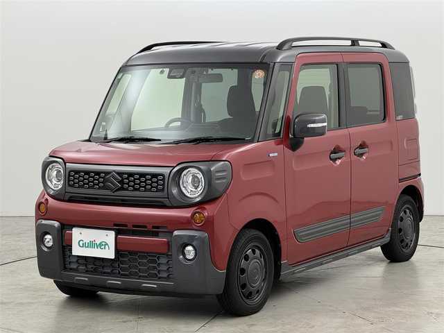 スズキ スペーシア ギア HYBRID XZ 福岡県 2020(令2)年 4.7万km フェニックスレッドパール/ガンメタリック2トーンルーフ 純正８型ナビ／フルセグＴＶ　/バックカメラ　/ビルトインＥＴＣ　/前方ドラレコ　/コーナーセンサー　/衝突被害軽減ブレーキ　/レーンキープ　/アイドリングストップ　/両側電動スライドドア　/シートヒーター　/ルーフレール