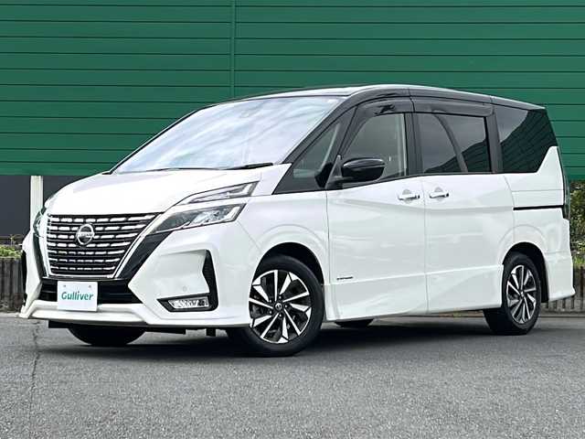 日産 セレナ ハイウェイスター V 茨城県 2020(令2)年 2.6万km ブリリアントホワイトパール 2トーン 社外SDナビ/CD/DVD/フルセグTV/BT/ブラインドスポット/バックカメラ/クルーズコントロール/LEDヘッドライト/オートライト/純正16インチアルミホイール/純正フロアマット/アイドリングストップ/オートエアコン/スマートキー/ETC/横滑り防止装置/コーナーセンサー/盗難防止装置/衝突被害軽減システム/禁煙車