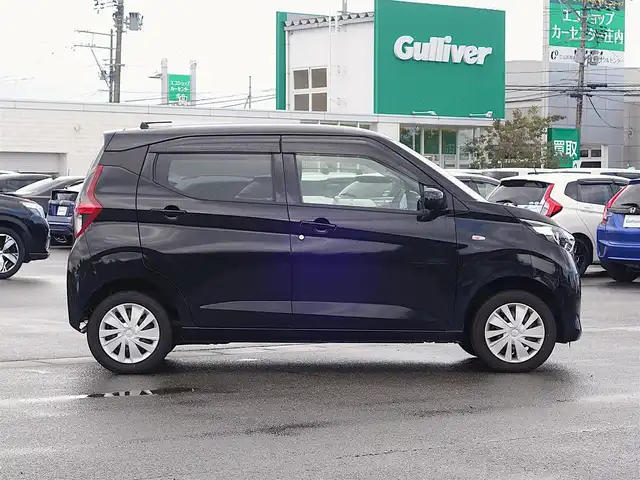 三菱 ｅＫワゴン M 山形県 2024(令6)年 0.8万km アメジストブラック 4WD/衝突被害軽減システム/純正カーオーディオ/　　【CD USB AUX AM/FM】/バックカメラ/オートライト/シートヒーター/アイドリングストップ/コーナーセンサー/ステアリングスイッチ/スマートルームミラー/電動格納ミラー/純正フロアマット/ドアバイザ―/リモコンキー/スペアキー