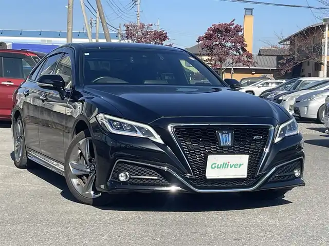 トヨタ クラウン ハイブリッド RS アドバンス 三重県 2018(平30)年 6.4万km プレシャスブラックパール 純正ナビ、地デジ、Bluetooth、CD、DVD/バックカメラ/プリクラッシュセーフティ/ブラインドスポットモニター/レーダークルーズコントロール/革巻きステア/パドルシフト/ウインカーミラー/リアオートサンシェード/スマートキー×２/エンジンスターター/スイングエアコン/前席シートヒーター、エアシート、パワーシート/ステアリングヒーター/デジタルインナーミラー/LEDヘッドライト/ビルトインETC/オートマチックハイビーム/純正ドライブレコーダー（前方録画）/クリアランスソナー（前後）/整備手帳、取説