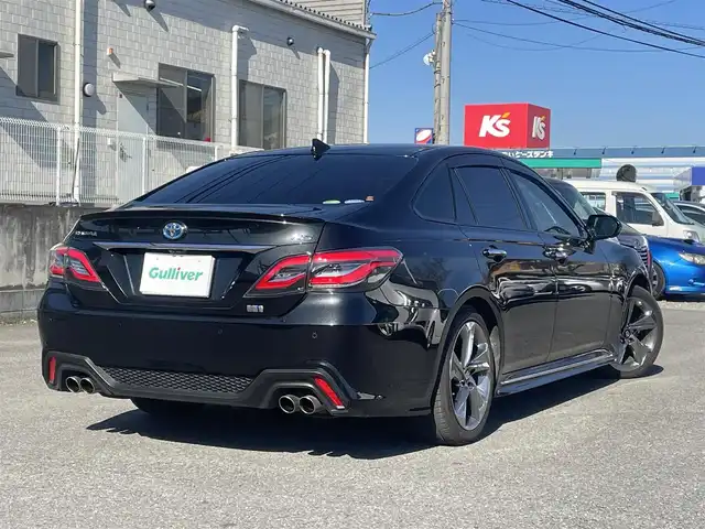 トヨタ クラウン ハイブリッド RS アドバンス 三重県 2018(平30)年 6.4万km プレシャスブラックパール 純正ナビ、地デジ、Bluetooth、CD、DVD/バックカメラ/プリクラッシュセーフティ/ブラインドスポットモニター/レーダークルーズコントロール/革巻きステア/パドルシフト/ウインカーミラー/リアオートサンシェード/スマートキー×２/エンジンスターター/スイングエアコン/前席シートヒーター、エアシート、パワーシート/ステアリングヒーター/デジタルインナーミラー/LEDヘッドライト/ビルトインETC/オートマチックハイビーム/純正ドライブレコーダー（前方録画）/クリアランスソナー（前後）/整備手帳、取説