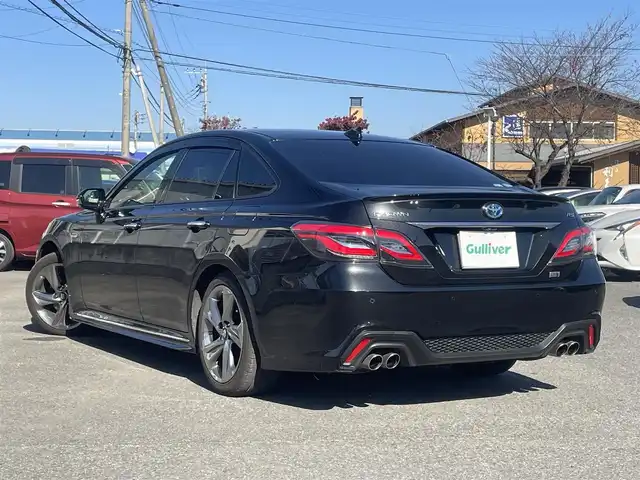 トヨタ クラウン ハイブリッド RS アドバンス 三重県 2018(平30)年 6.4万km プレシャスブラックパール 純正ナビ、地デジ、Bluetooth、CD、DVD/バックカメラ/プリクラッシュセーフティ/ブラインドスポットモニター/レーダークルーズコントロール/革巻きステア/パドルシフト/ウインカーミラー/リアオートサンシェード/スマートキー×２/エンジンスターター/スイングエアコン/前席シートヒーター、エアシート、パワーシート/ステアリングヒーター/デジタルインナーミラー/LEDヘッドライト/ビルトインETC/オートマチックハイビーム/純正ドライブレコーダー（前方録画）/クリアランスソナー（前後）/整備手帳、取説