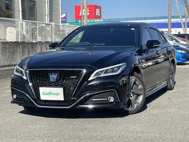 トヨタ クラウン ハイブリッド RS アドバンス 三重県 2018(平30)年 6.4万km プレシャスブラックパール 純正ナビ、地デジ、Bluetooth、CD、DVD/バックカメラ/プリクラッシュセーフティ/ブラインドスポットモニター/レーダークルーズコントロール/革巻きステア/パドルシフト/ウインカーミラー/リアオートサンシェード/スマートキー×２/エンジンスターター/スイングエアコン/前席シートヒーター、エアシート、パワーシート/ステアリングヒーター/デジタルインナーミラー/LEDヘッドライト/ビルトインETC/オートマチックハイビーム/純正ドライブレコーダー（前方録画）/クリアランスソナー（前後）/整備手帳、取説
