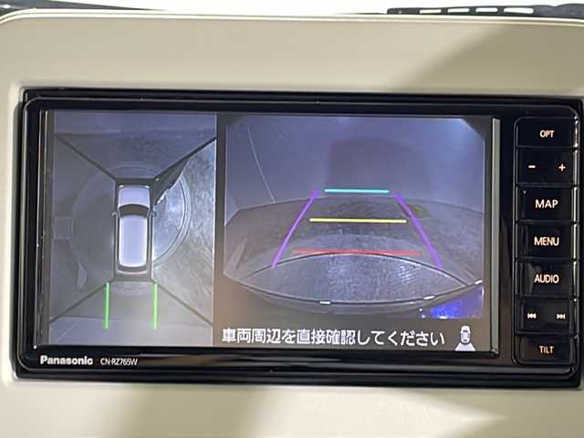 スズキ ラパン モード 沖縄県 2021(令3)年 2.2万km ノクターンブルーパール/ホワイト 2トーンルーフ 禁煙車/純正ナビ/(Bluetooth/CD/DVD/TV/AM/FM)/360°カメラ/ドライブレコーダー/シートヒーター/ステアリングスイッチ/純正ドアバイザー/電動格納ミラー/スペアキー/スマートキー/プッシュスタート