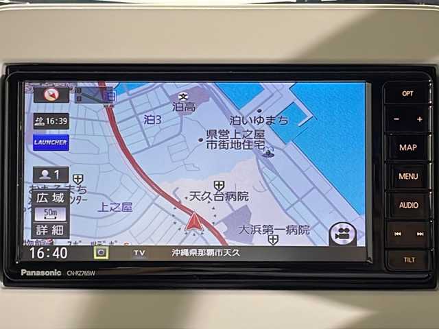 スズキ ラパン モード 沖縄県 2021(令3)年 2.2万km ノクターンブルーパール/ホワイト 2トーンルーフ 禁煙車/純正ナビ/(Bluetooth/CD/DVD/TV/AM/FM)/360°カメラ/ドライブレコーダー/シートヒーター/ステアリングスイッチ/純正ドアバイザー/電動格納ミラー/スペアキー/スマートキー/プッシュスタート