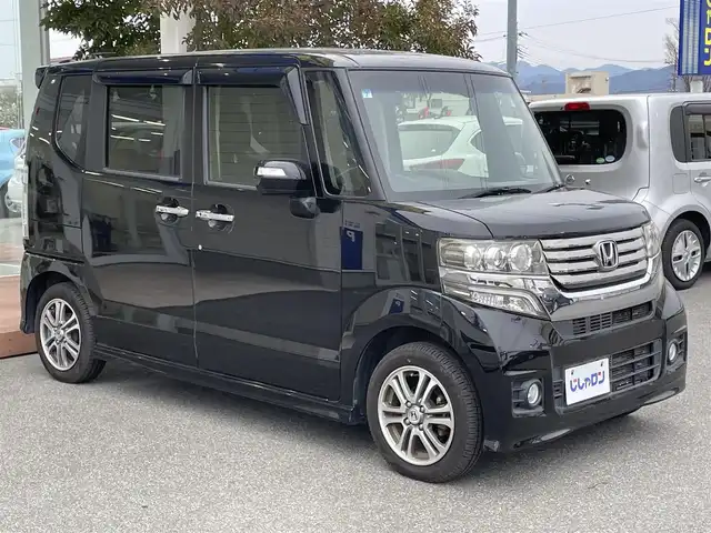 ホンダ Ｎ ＢＯＸ カスタム G SSパッケージ 山梨県 2015(平27)年 9.1万km スマートブラック (株)IDOMが運営する【じしゃロン甲府店】の自社ローン専用車両になります。/こちらは現金またはオートローンご利用時の価格です。自社ローンご希望の方は別途その旨お申付け下さい/両側パワースライドドア/スマートキー２個/純正メモリナビ・ワンセグＴＶ/ＣＤ・ＤＶＤ・ＢＴオーディオ/バックカメラ/ＥＴＣ/HIDオートライト/純正アルミホイール/取扱説明書