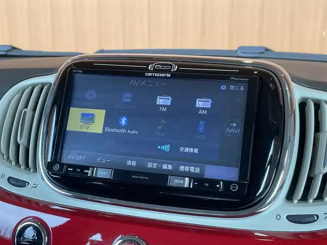 フィアット ５００ 1．2 ポップ 愛知県 2018(平30)年 2.1万km パソドプレレッド 社外メモリナビ/　CD/DVD/USB/AUX/SD/BT/バックカメラ/フルセグTV/ETC/キーレス/純正ドライブレコーダー/社外14インチAW