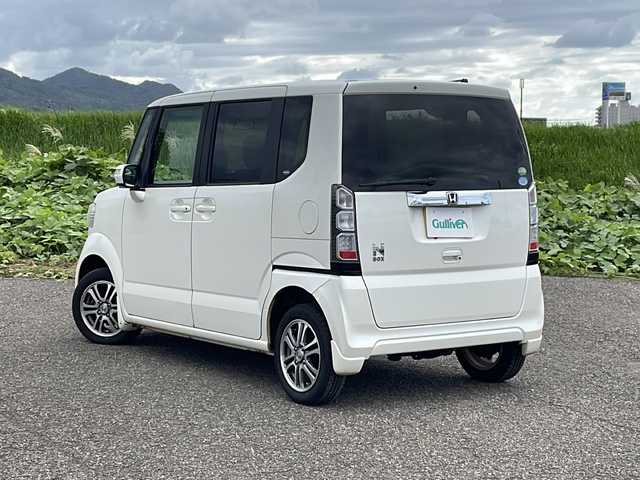 ホンダ Ｎ ＢＯＸ G Lパッケージ 新潟県 2013(平25)年 9.6万km プレミアムホワイトパール 4WD/CD/AUX/片側パワースライドドア/ベンチシート/ステアリングスイッチ/スマートキー/プッシュスタート/純正14インチアルミホイール