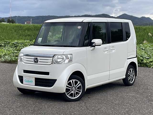 ホンダ Ｎ ＢＯＸ G Lパッケージ 新潟県 2013(平25)年 9.6万km プレミアムホワイトパール 4WD/CD/AUX/片側パワースライドドア/ベンチシート/ステアリングスイッチ/スマートキー/プッシュスタート/純正14インチアルミホイール