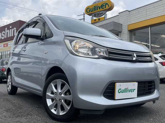 三菱 ｅＫワゴン G 滋賀県 2014(平26)年 10.9万km クールシルバーメタリック 純正14インチアルミホイール/ケンウッドナビゲーション（MDV-D406BTW）/・ワンセグTV/・CD/DVD/・Bluetooth/バックカメラ/プッシュスタート/アイドリングストップ/コーナーポール（手動伸縮式）/スペアキー
