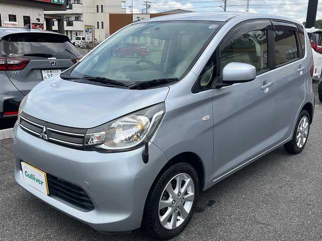 三菱 ｅＫワゴン G 滋賀県 2014(平26)年 10.9万km クールシルバーメタリック 純正14インチアルミホイール/ケンウッドナビゲーション（MDV-D406BTW）/・ワンセグTV/・CD/DVD/・Bluetooth/バックカメラ/プッシュスタート/アイドリングストップ/コーナーポール（手動伸縮式）/スペアキー