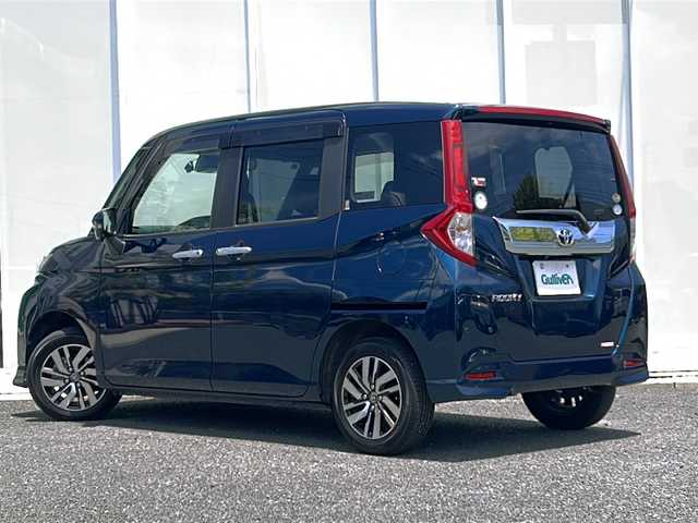 トヨタ ルーミー カスタムG 福岡県 2020(令2)年 3.3万km レーザーブルークリスタルシャイン ・ワンオーナー/・9インチナビ（BLUETOOTH/フルセグ/BC/CD/DVD）/・両側パワースライドドア/・ドライブレコーダー/・クルーズコントロール/・横滑り防止装置/・衝突軽減システム/・クリアランスソナー/・DN席シートヒーター/・ウォークスルー/・純正14インチAW/・LEDヘッドライト/・オートライト/・オートマチックハイビーム/・ETC/・純正フロアマット/・ドアバイザー/・スペアキー/・保証書/・取扱説明書