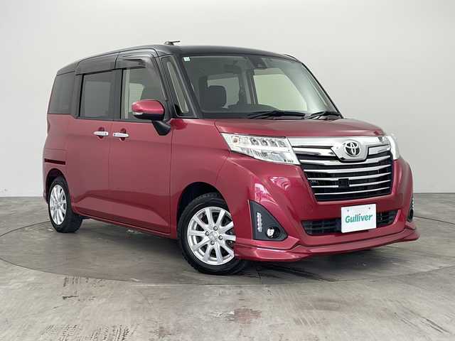 トヨタ ルーミー カスタムG S 兵庫県 2018(平30)年 7.6万km ブラックマイカ/マゼンダベリーメタリック ・純正ナビ/Bluetooth/CD/SD//・バックカメラ/・クルーズコントロール/・スマートアシスト/・アイドリングストップ/・前席シートヒーター/・LEDオートライト/・LEDフォグランプ/・純正アルミホイールタイヤ預かり込/・両側パワースライドドア/・ツートンルーフ/・純正ドライブレコーダー