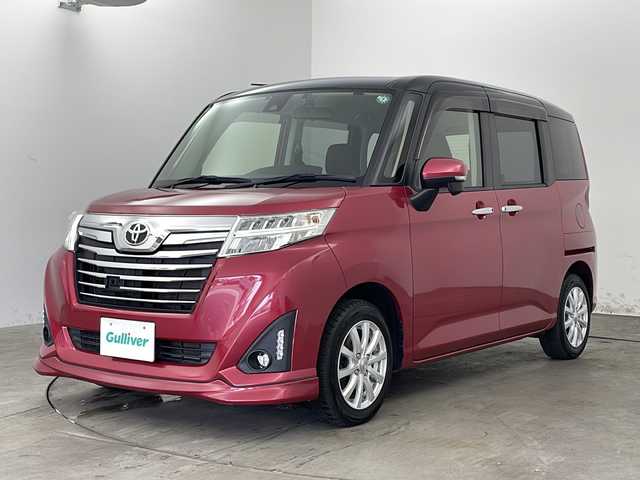 トヨタ ルーミー カスタムG S 兵庫県 2018(平30)年 7.6万km ブラックマイカ/マゼンダベリーメタリック ・純正ナビ/Bluetooth/CD/SD//・バックカメラ/・クルーズコントロール/・スマートアシスト/・アイドリングストップ/・前席シートヒーター/・LEDオートライト/・LEDフォグランプ/・純正アルミホイールタイヤ預かり込/・両側パワースライドドア/・ツートンルーフ/・純正ドライブレコーダー