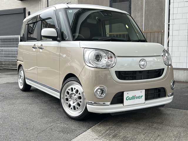 ダイハツ ムーヴ キャンバス G メイクアップ SA Ⅲ 京都府 2018(平30)年 4.8万km パールホワイトⅢ/ナチュラルベージュマイカメタリック 2トーン ワンオーナー/社外SDナビ /ECLIPSE/AVN-R8W/フルセグTV/Bluetooth/CD/DVD/USB/AUX/SDミュージックサーバー/スマートアシスト3/衝突回避支援ブレーキ/車線逸脱警報/誤発進抑制制御/先行車発進お知らせ機能/オートハイビーム/社外１６インチAW /　(WORK/SEEKER)/両側パワースライドドア　/レーンキープ　/LEDライト/オートマチックハイビーム　/前後コーナーセンサー　/アイドリングストップ　/バックカメラ　　/前席ベンチシート/スマートキー/ＥＴＣ/保証書
