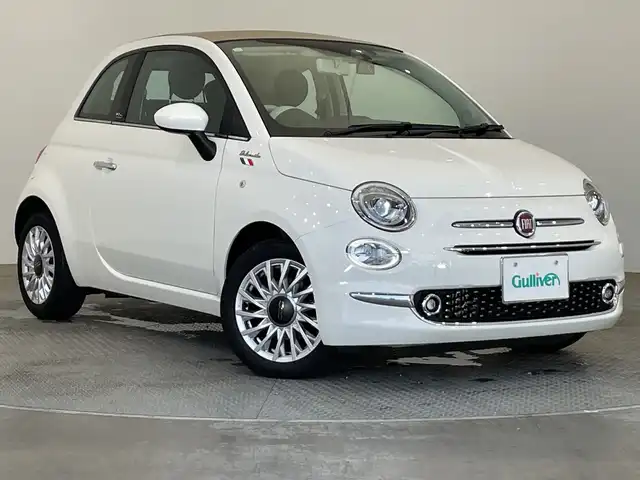 フィアット フィアット ５００Ｃ ツインエア ドルチェヴィータ 栃木県 2023(令5)年 2.5万km 白 ワンオーナー/純正ディスプレイオーディオ/（Bluetooth・USB）/サンルーフ/バックカメラ/前方ドライブレコーダー/専用革調シートカバー/スカッフプレート/MTモード付AT/純正アルミホイール/純正フロアマット/LEDヘッドライト/フォグランプ/禁煙車/リモコンキー/取扱説明書/保証書