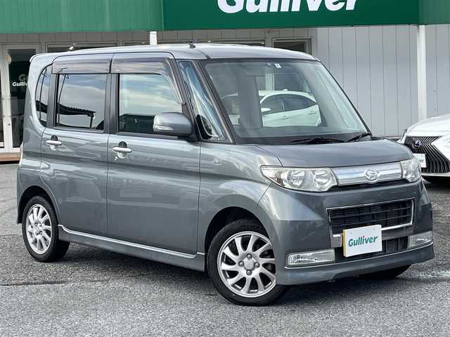 ダイハツ タント カスタム RS 千葉県 2008(平20)年 9.3万km タングステングレーM 社外SDナビ【AVIC-MRZ09】/・CD/DVD/MSV/Bluetooth/フルセグ/左後パワースライドドア/スマートキー/純正キセノンヘッドライト/フォグランプ/純正15インチアルミホイール/ETC/本革巻きステアリング/ドアバイザー