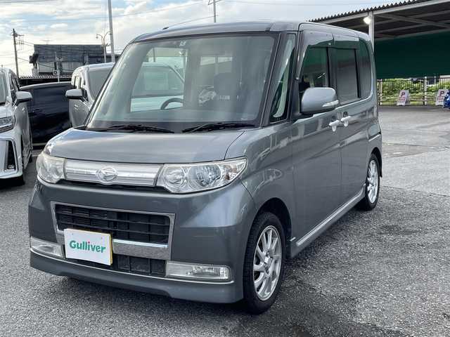ダイハツ タント カスタム RS 千葉県 2008(平20)年 9.3万km タングステングレーM 社外SDナビ【AVIC-MRZ09】/・CD/DVD/MSV/Bluetooth/フルセグ/左後パワースライドドア/スマートキー/純正キセノンヘッドライト/フォグランプ/純正15インチアルミホイール/ETC/本革巻きステアリング/ドアバイザー