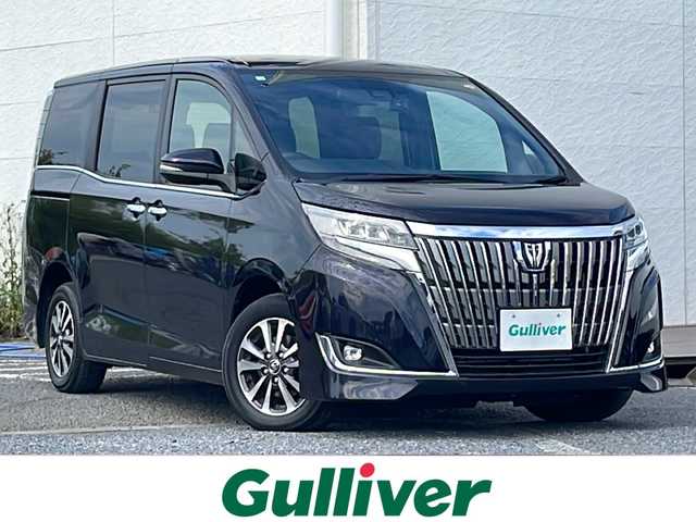 トヨタ エスクァイア Gi プレミアムパッケージ 千葉県 2018(平30)年 2.1万km スパークリングブラックパールクリスタルシャイン 純正SDナビ/（CD/DVD/フルセグTV/Bluetooth/MSV/SD）/バックカメラ/トヨタセーフティセンス/・プリクラッシュセーフティ/・車線逸脱警報/・オートマチックハイビーム/・先行車発進告知機能/クルーズコントロール/ビルトインETC/両側パワースライドドア/前後ドライブレコーダー/前席シートヒーター/禁煙車/オートライト/LEDヘッドライト/横滑り防止装置/フォグランプ/スマートキー/プッシュスタート/アイドリングストップ/革巻きステアリング/ウィンカーミラー/純正15インチアルミホイール/社外フロアマット