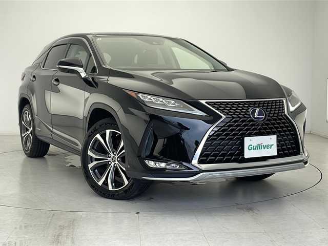 レクサス ＲＸ 450h バージョンL 千葉県 2021(令3)年 2.6万km ブラック 純正メーカーメモリナビ/BT フルセグTV CD Miracast/ビルトインETC2.0/全方位モニター/茶本革シート/前席パワーシート/前席エアーシート/全席シートヒーター/パドルシフト/ステアリングヒーター/ヘッドアップディスプレイ/ブラインドスポットモニター/コーナーセンサー/前後ドライブレコーダー/衝突軽減ブレーキ/レーンキープアシスト/レーダークルーズコントロール/100V電源/オートライト/LEDライト/GPSレーダー/プッシュスタート/スマートキー