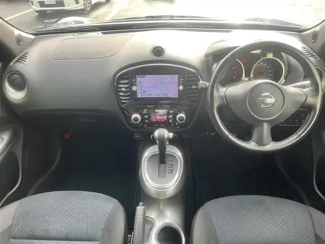 日産 ジューク 15RX Vセレクション 島根県 2016(平28)年 14.9万km アズライトブルー 純正メモリナビ　/Bluetooth/地デジ　/ＤＶＤ再生　　/前後ドライブレコーダー/ＥＴＣ　/ＡＢＳ　/衝突軽減ブレーキ　/レーンアシスト　/横滑り防止装置　/スマートキー　/プッシュスタート　/純正１７インチアルミホイール/純正フロアマット