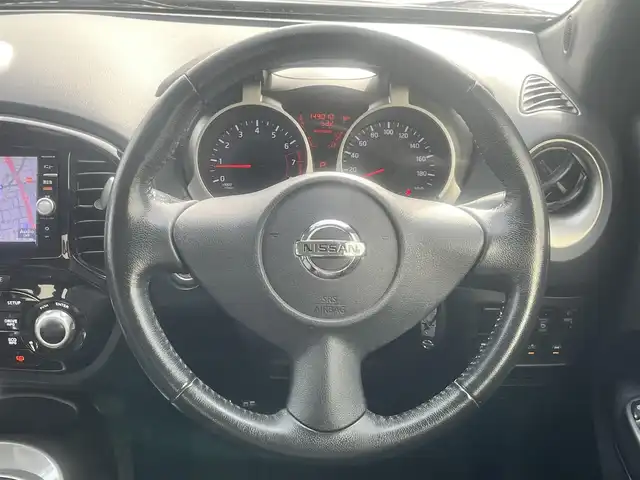 日産 ジューク 15RX Vセレクション 島根県 2016(平28)年 14.9万km アズライトブルー 純正メモリナビ　/Bluetooth/地デジ　/ＤＶＤ再生　　/前後ドライブレコーダー/ＥＴＣ　/ＡＢＳ　/衝突軽減ブレーキ　/レーンアシスト　/横滑り防止装置　/スマートキー　/プッシュスタート　/純正１７インチアルミホイール/純正フロアマット