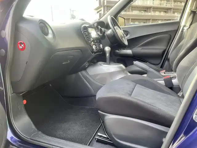 日産 ジューク 15RX Vセレクション 島根県 2016(平28)年 14.9万km アズライトブルー 純正メモリナビ　/Bluetooth/地デジ　/ＤＶＤ再生　　/前後ドライブレコーダー/ＥＴＣ　/ＡＢＳ　/衝突軽減ブレーキ　/レーンアシスト　/横滑り防止装置　/スマートキー　/プッシュスタート　/純正１７インチアルミホイール/純正フロアマット