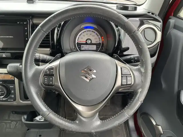 スズキ ハスラー Jスタイル Ⅱ ターボ 熊本県 2017(平29)年 6.1万km フェニックスレッドパール/ホワイト2トーンルーフ 純正ナビ/・AM/FM/CD/DVD/USB/AUX/BT/フルセグTV/・全周囲カメラ/衝突軽減ブレーキ/車線逸脱警報/クルーズコントロール/ステアリングリモコン/パドルシフト/アイドリングストップ/ビルトインＥＴＣ/ハーフレザーシート/・Ｄ／Ｎシートヒーター/ＨＩＤヘッドライト/オートライト/フォグランプ/スマートキー/スペアキー/プッシュスタート/純正ラバーマット/純正ドアバイザー/純正アルミホイール