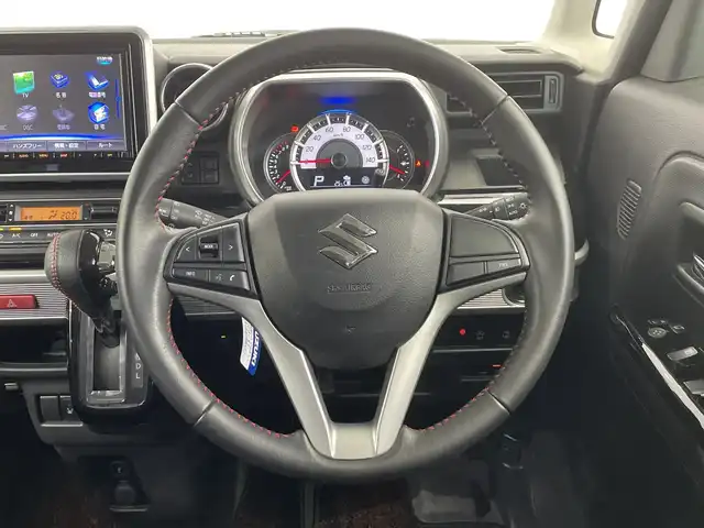 スズキ スペーシア カスタム HYBRID XS 栃木県 2019(令1)年 0.9万km スチールシルバーM 純正8インチナビ/（CD/DVD/フルセグTV/Bluetooth/MSV）/バックカメラ/全方位カメラ/スズキセーフティサポート/・デュアルカメラブレーキサポート/・誤発進抑制機能/・車線逸脱抑制機能/・車線逸脱警報機能/・ふらつき警報機能/・先行車発進お知らせ機能/・標識認識機能/コーナーセンサー/ETC/前方ドラレコ/両側パワースライド/ハーフレザーシート/禁煙車/オートライト/LEDヘッドライト/スマートキー/プッシュスタート/アイドリングストップ/純正AW/純正フロアマット
