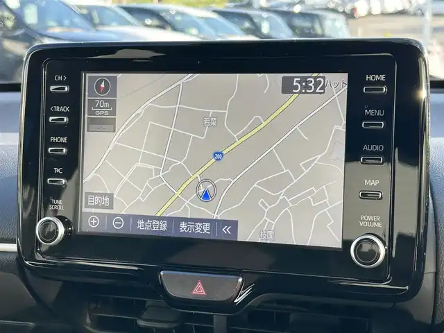 トヨタ ヤリス ハイブリッド Z 福岡県 2023(令5)年 3.8万km 青 純正ディスプレイオーディオ/（ナビキット付/Bluetooth/AM/FM/USB/Miracast）/全周囲カメラ/ビルドインETC/プリクラッシュセーフティ/ブラインドスポットモニター/レーンキープアシスト/レーダークルーズコントロール/LEDヘッドライト/オートマチックハイビーム/ステアリングスイッチ/ヒートステアリング/D/N席シートヒーター/オート電動格納ミラー/nanoeX/取扱説明書/100V充電